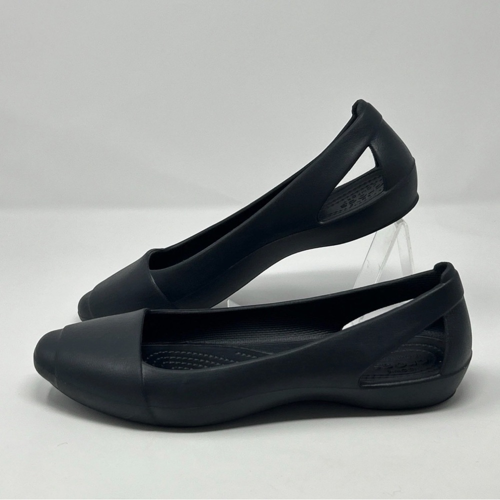 Crocs Shoes Womens 7 Black Sienna Ballet Flats Iconic Comfort Slip On 202811